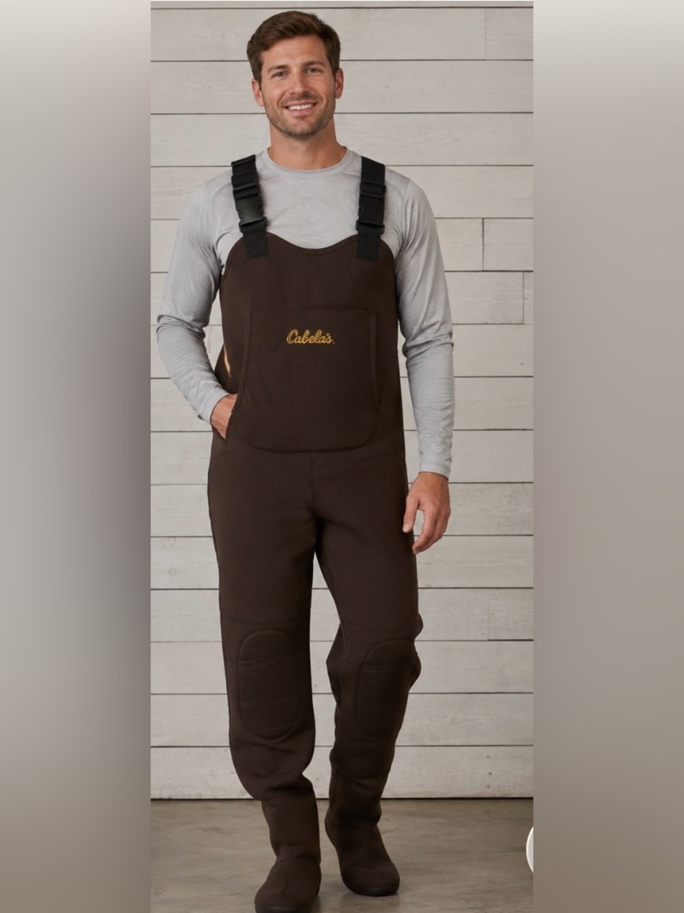 Cabela's Dark Brown  Bib Overalls. Size Medium Regular.